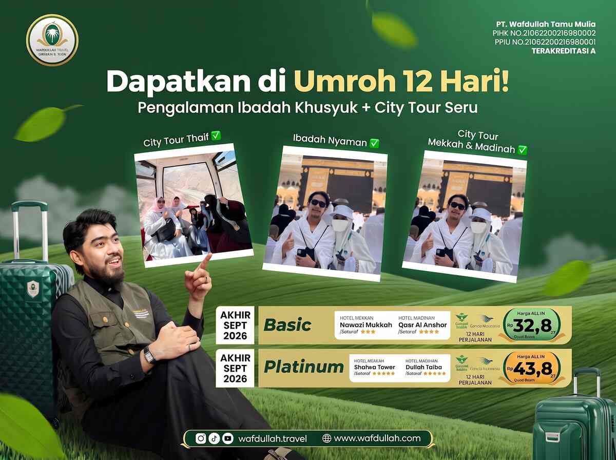 umroh 12 hari wafdullah travel